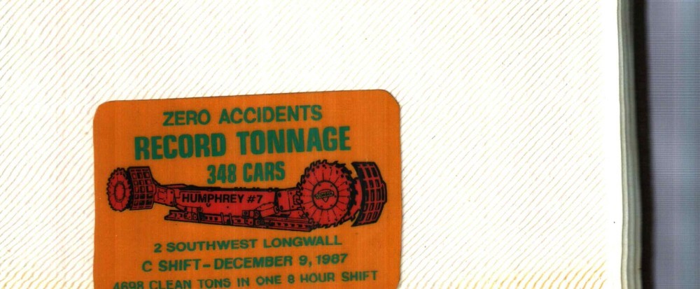 NICE HUMPHREY MINE CONSOL COAL CO. COAL MINING STICKER # 994