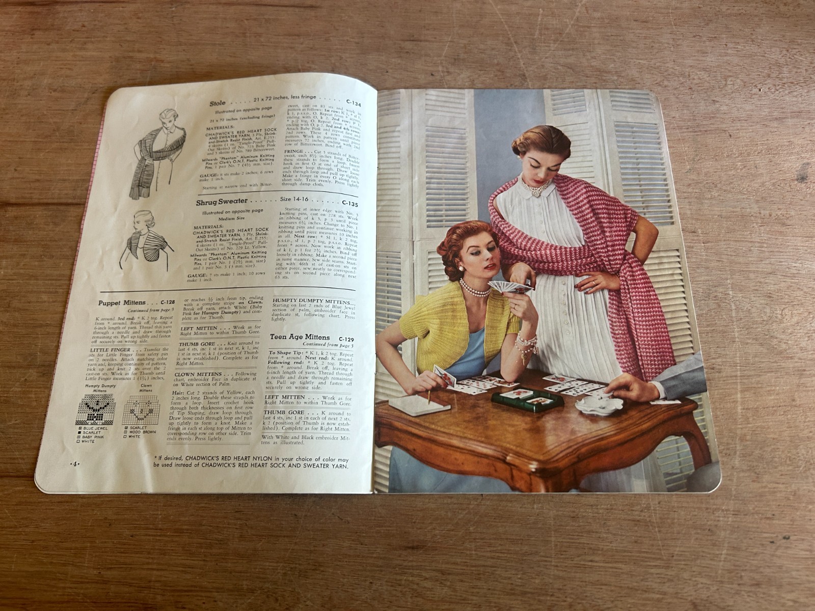 Chadwick's Red Heart Yarns Catalog Accessories Booklet 1952 No. 290 Vintage