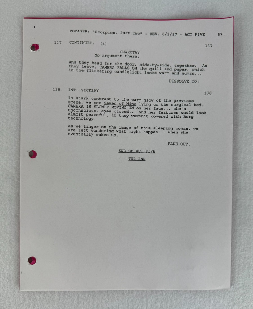 Star Trek Voyager “Scorpion, Part II” Final Draft Original Studio Script 5/23/97