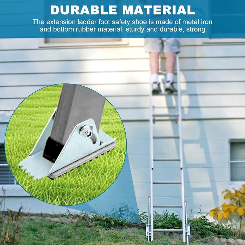 2 Pack Aluminum Anti-Skid Shoe Feet for Extension Ladders Replacement Parts Rubb