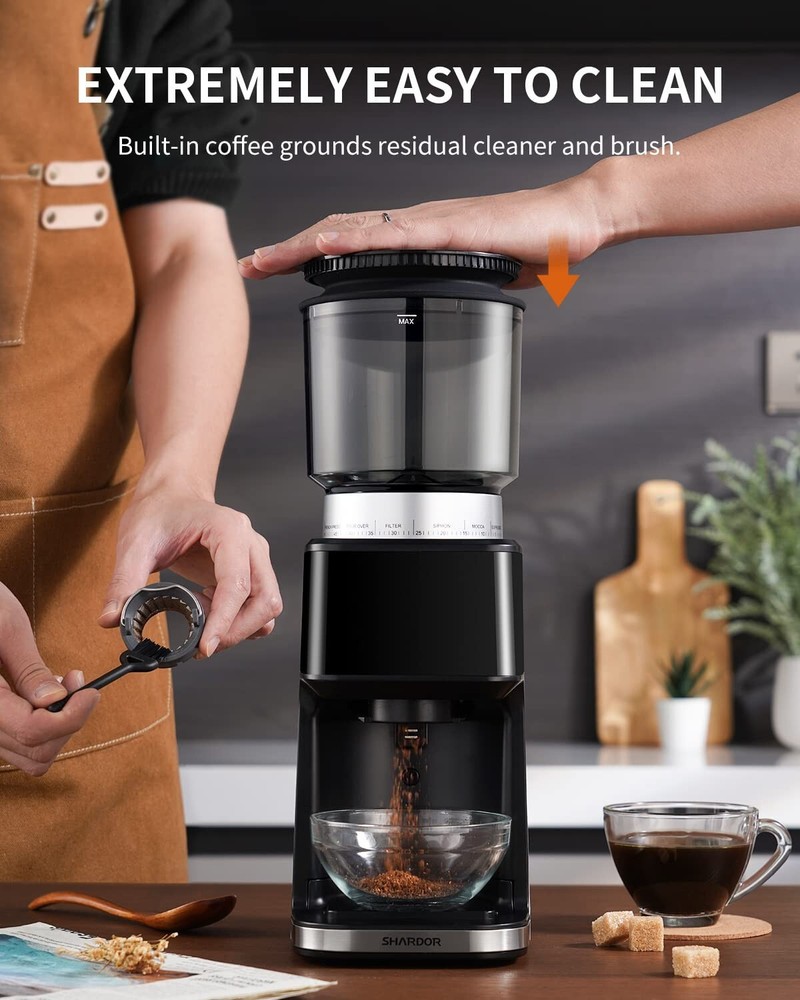 Conical Burr Espresso Coffee Grinder Electric with Precision Timer 2.0