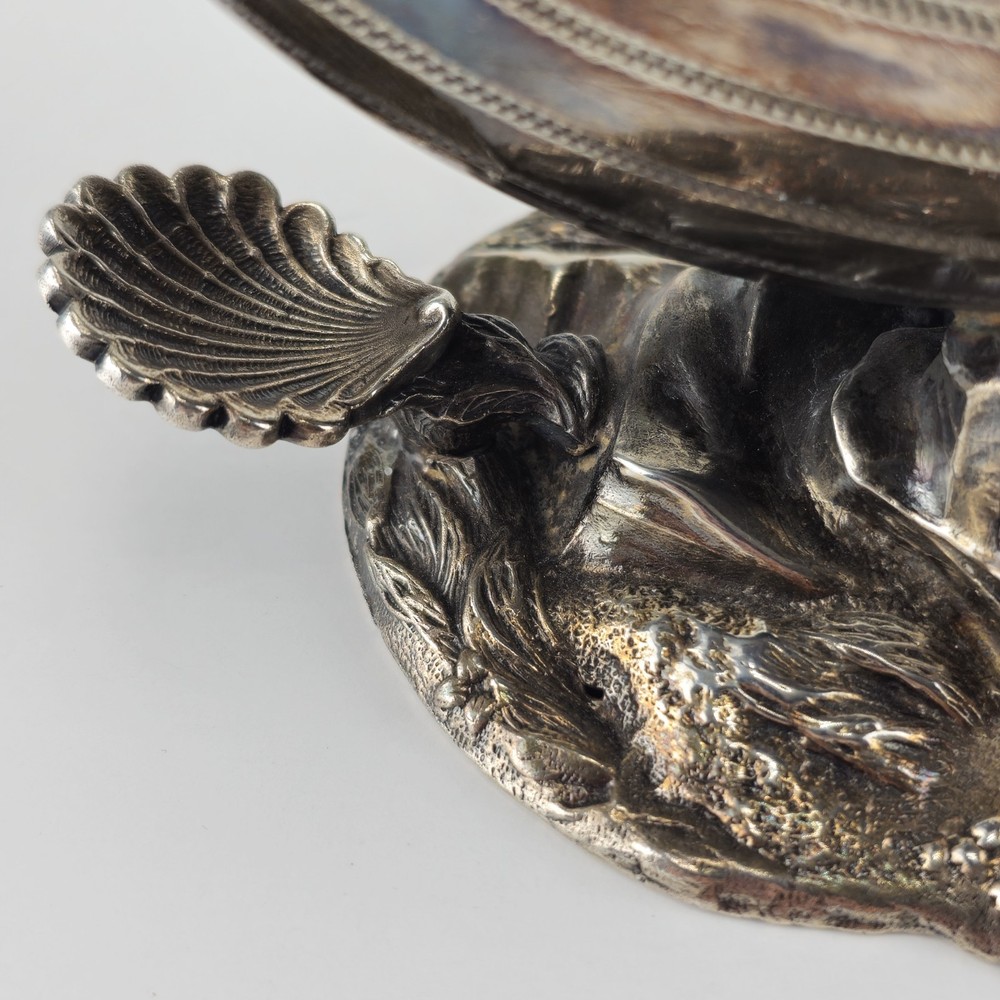 Victorian Silverplate Nautilus Shell Spoon Warmer Elegant Dining