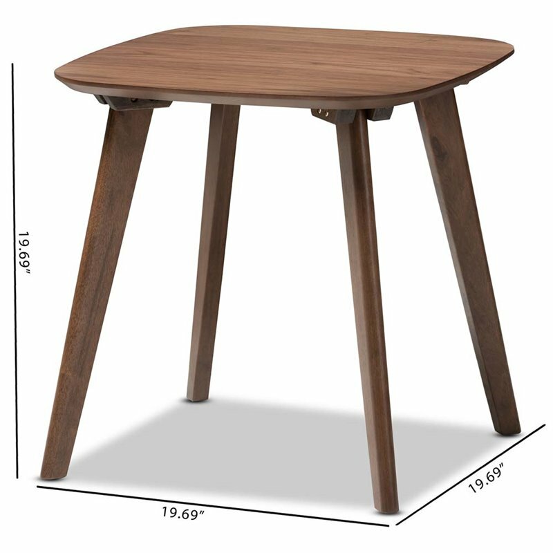 Baxton Studio Dahlia Wood End Table in Walnut Brown