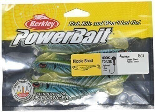 Berkley PowerBait Ripple Shad, Green Ghost, 3" (10 Count)