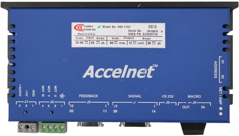 COPLEY CONTROLS SERVO DRIVE, ACCELNET 800-1743