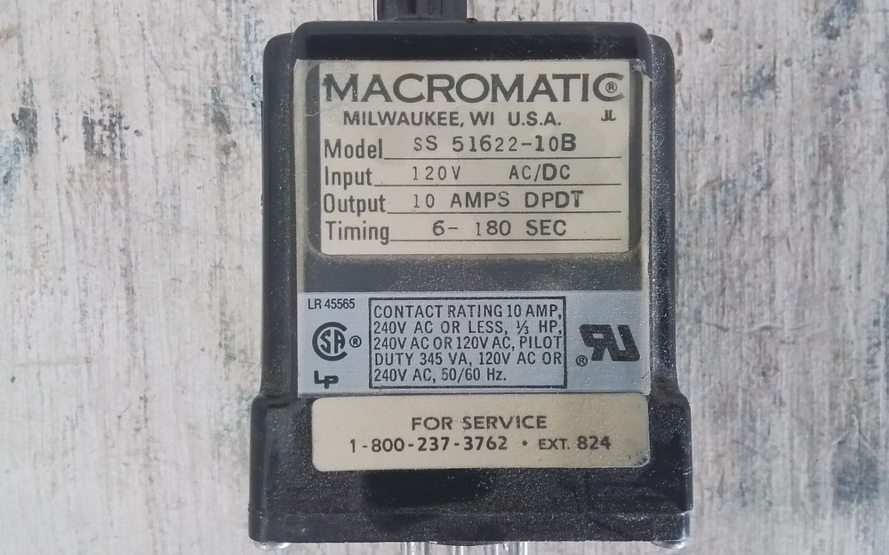 Macromatic SS 51622-10B Timing Relay (SP337)