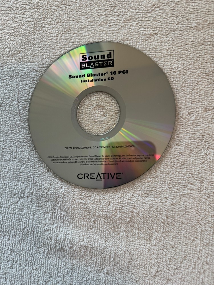 Creative Labs SoundBlaster 16 PCI Software - CD ONLY!!!