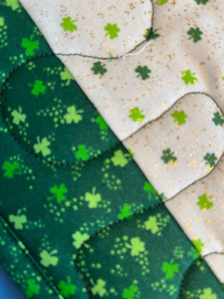 Handcrafted-Quilted Table Runner-St. Patrick's- Tiny Shamrocks on White NEW 2026