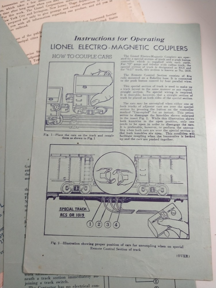 1946 Instructions For Assembling & Operating Lionel Trains & 7 Instruction Lot
