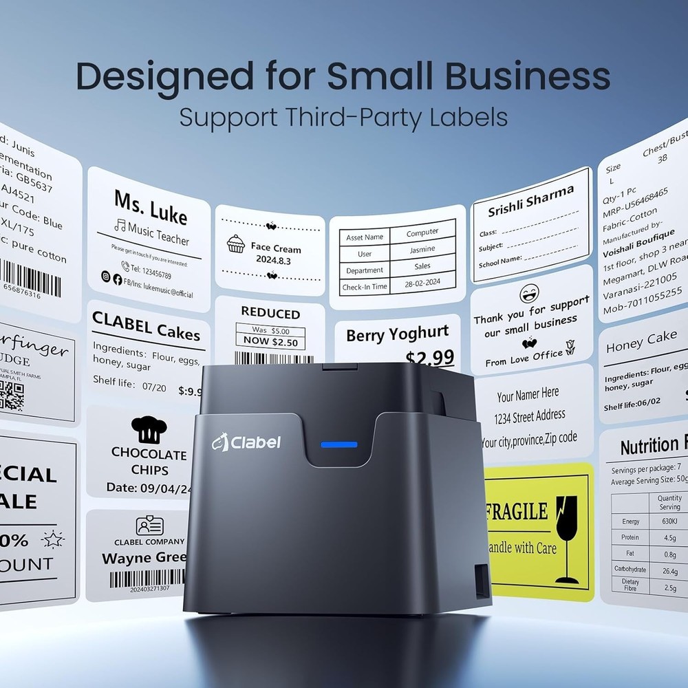 CLABEL Desk Bluetooth Barcode Label Printer: 221D Label Maker with 2 Inch Print