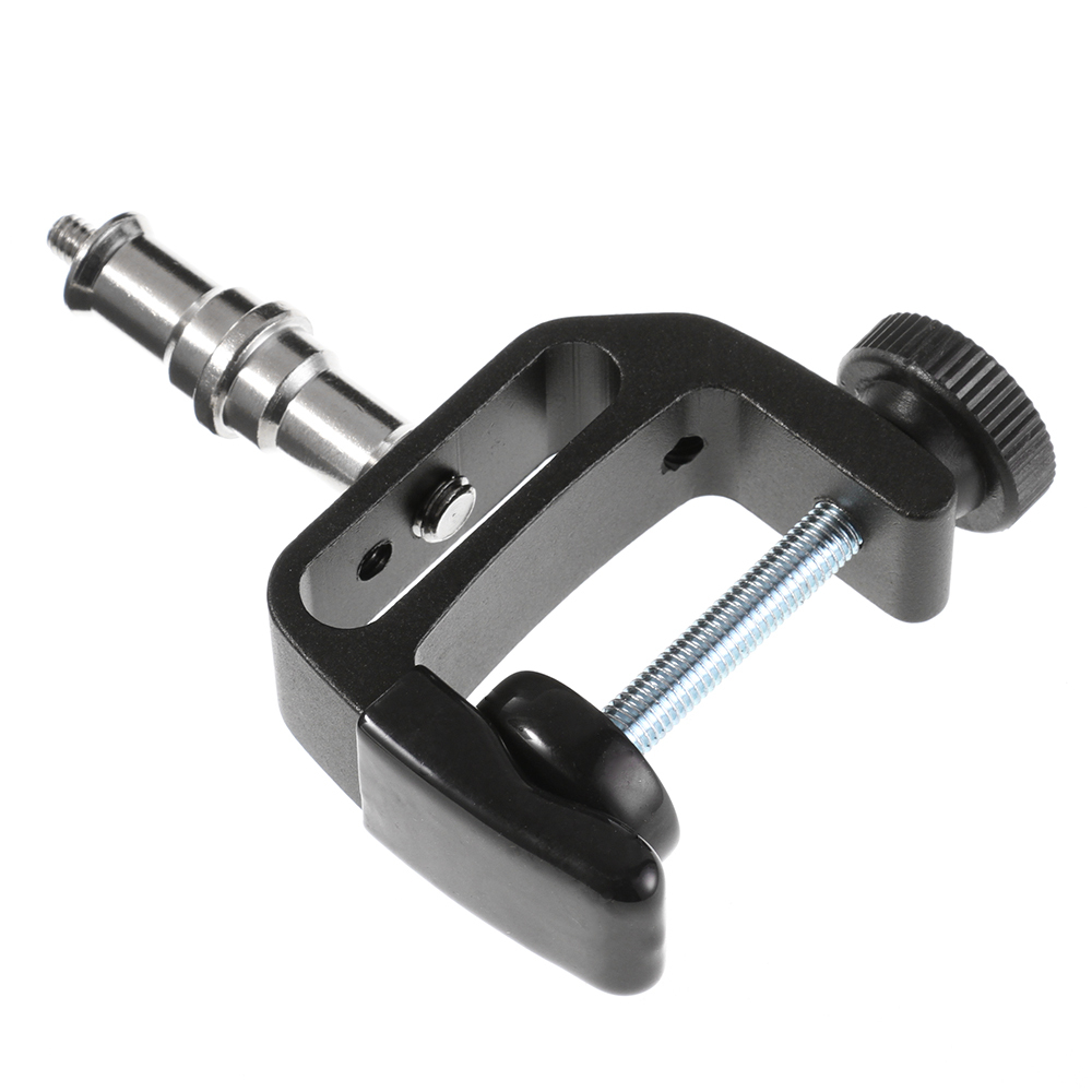C Clamp Mount Holder Stand 1/4" 3/8" Threaded Screw for Led Flash Studio Light