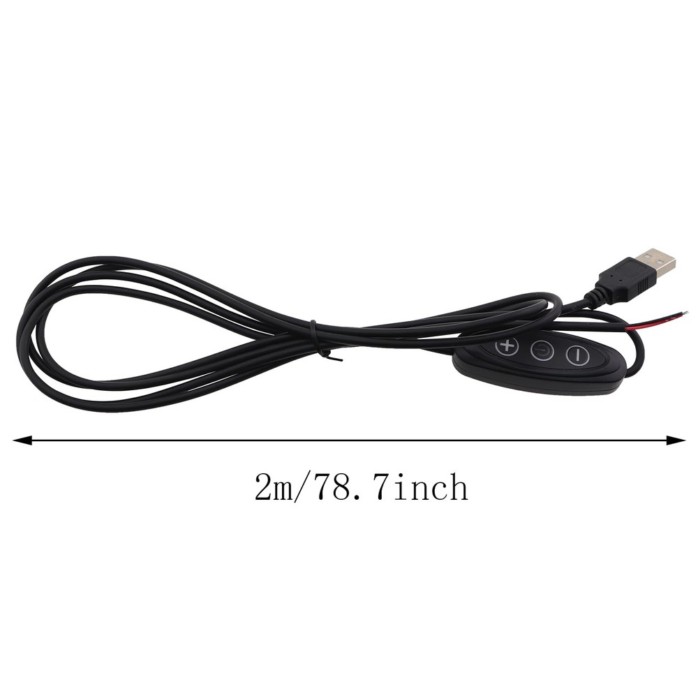 2PCS LED Single Color 10-speed Dimming 3-Button Switch Cable USB Compatible w...