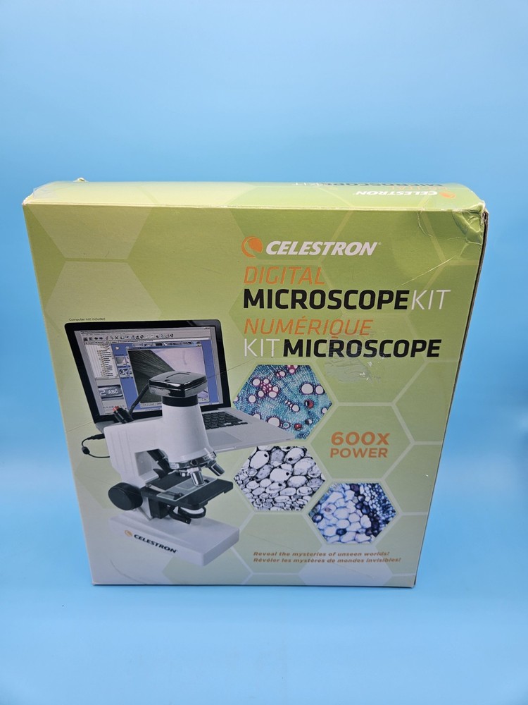 Celestron Digital Microscope Kit 40X to 600X Power OPEN BOX