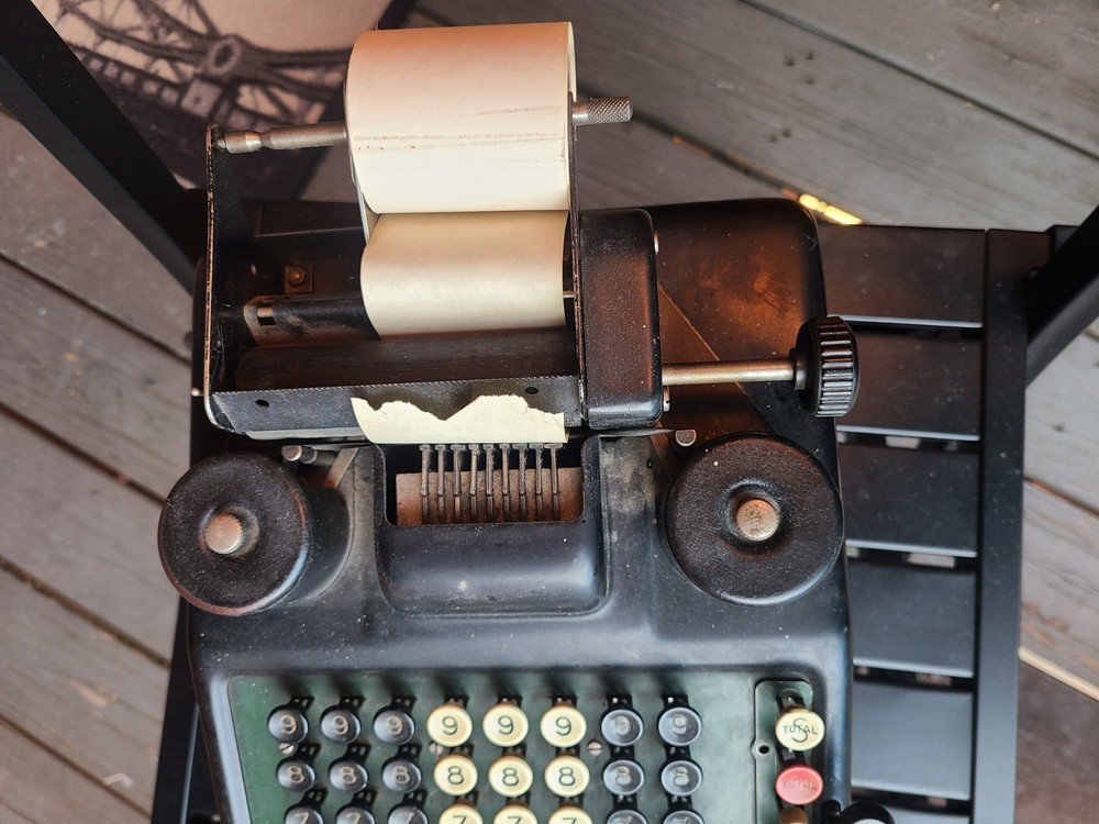 Vintage Burroughs Electric Adding Machine Not Fully Operational