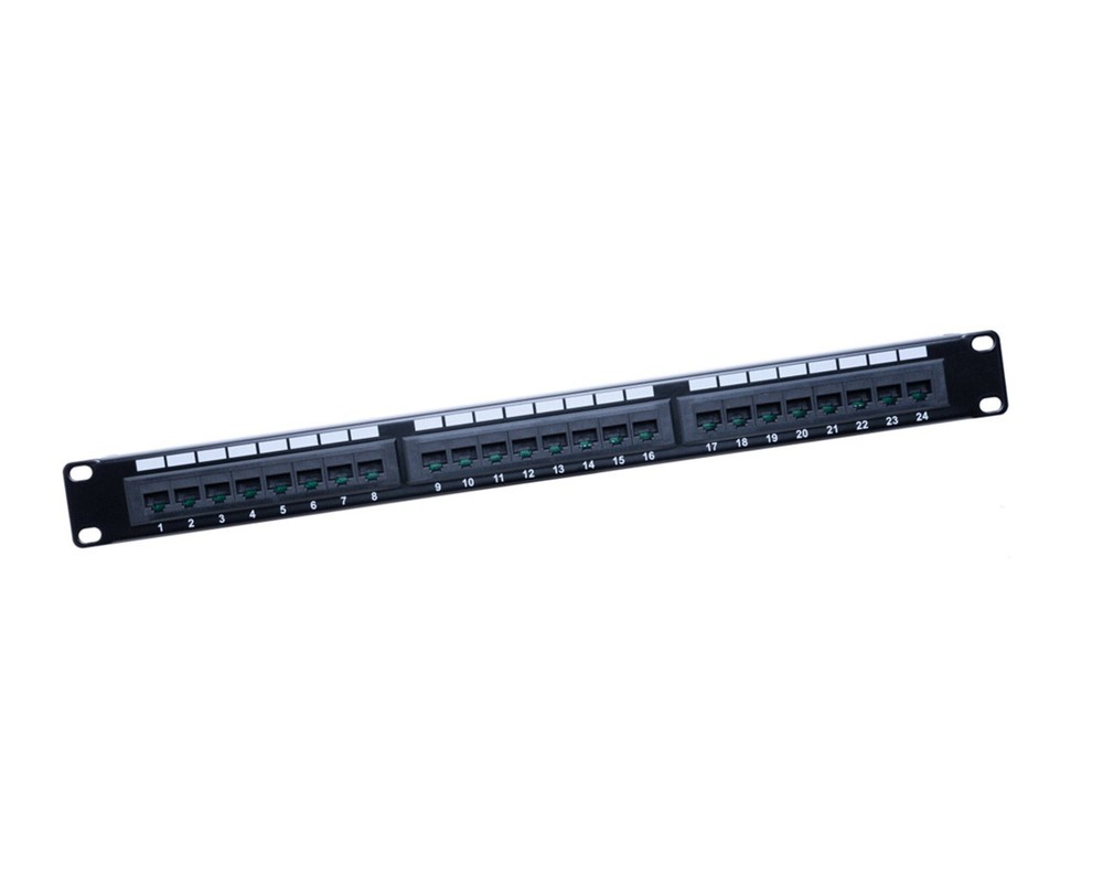 CAT5e UTP 24 Port Patch Panel 110 Type RJ45 LAN Ethernet Network Rack Wall Mount