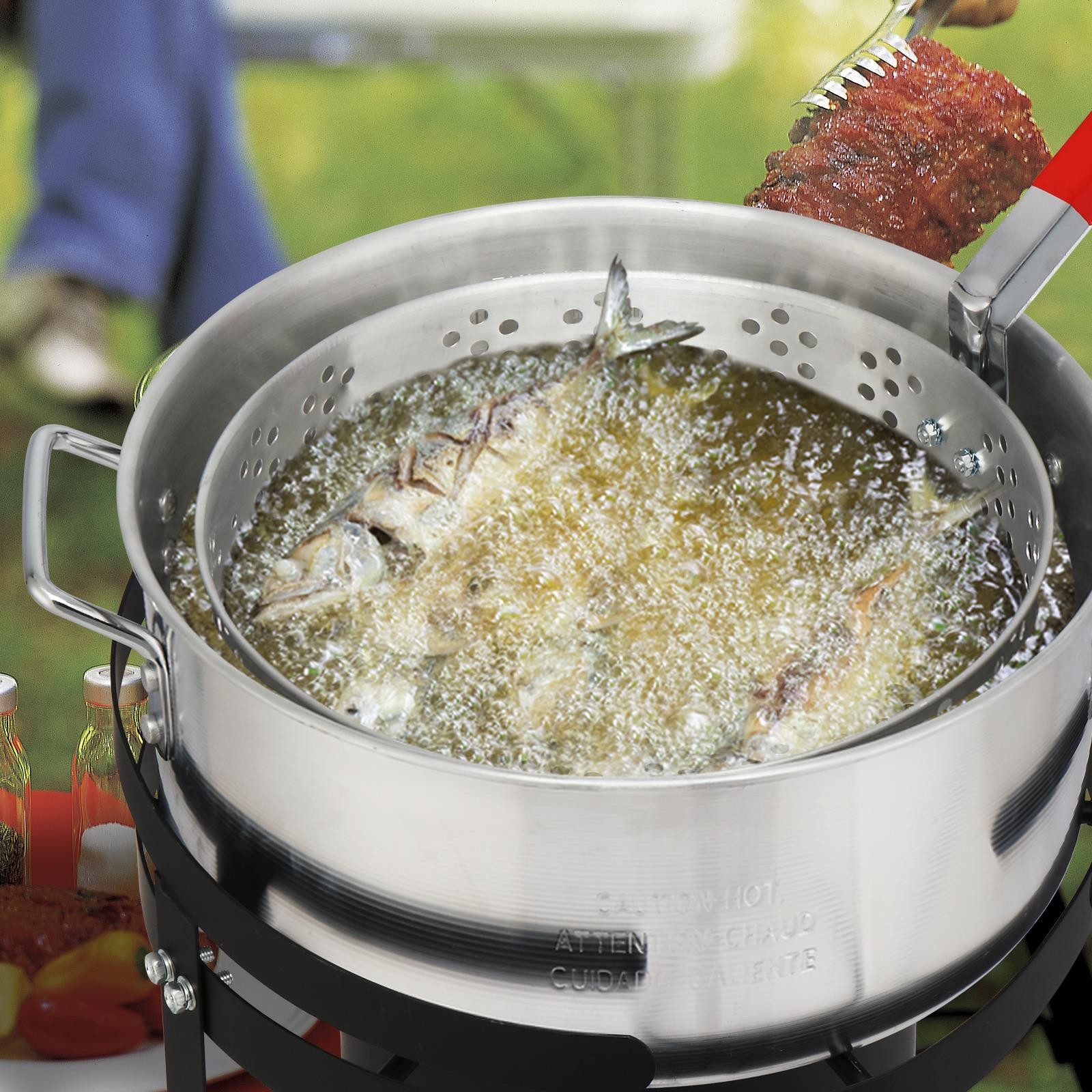 30QT Turkey & 10QT Fish Fryer Boiler Steamer Set 54,000 BTU Burner for Outdoor