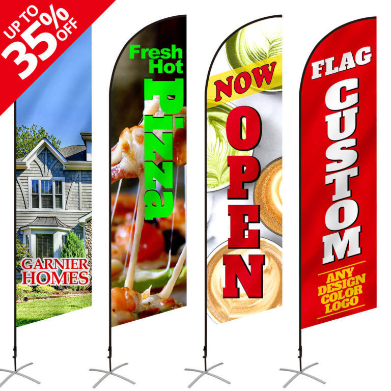 Anley Custom Feather Flag - Print Your Logo/Design Commercial Advertising Banner