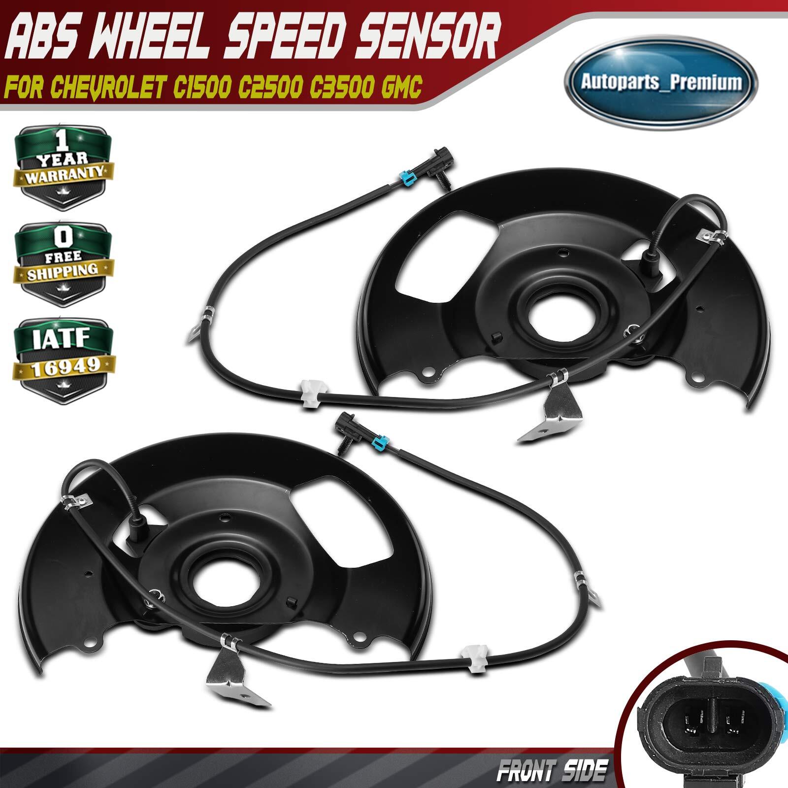 2x Front Left & Right ABS Wheel Speed Sensor for Chevrolet C1500 C2500 C3500 GMC