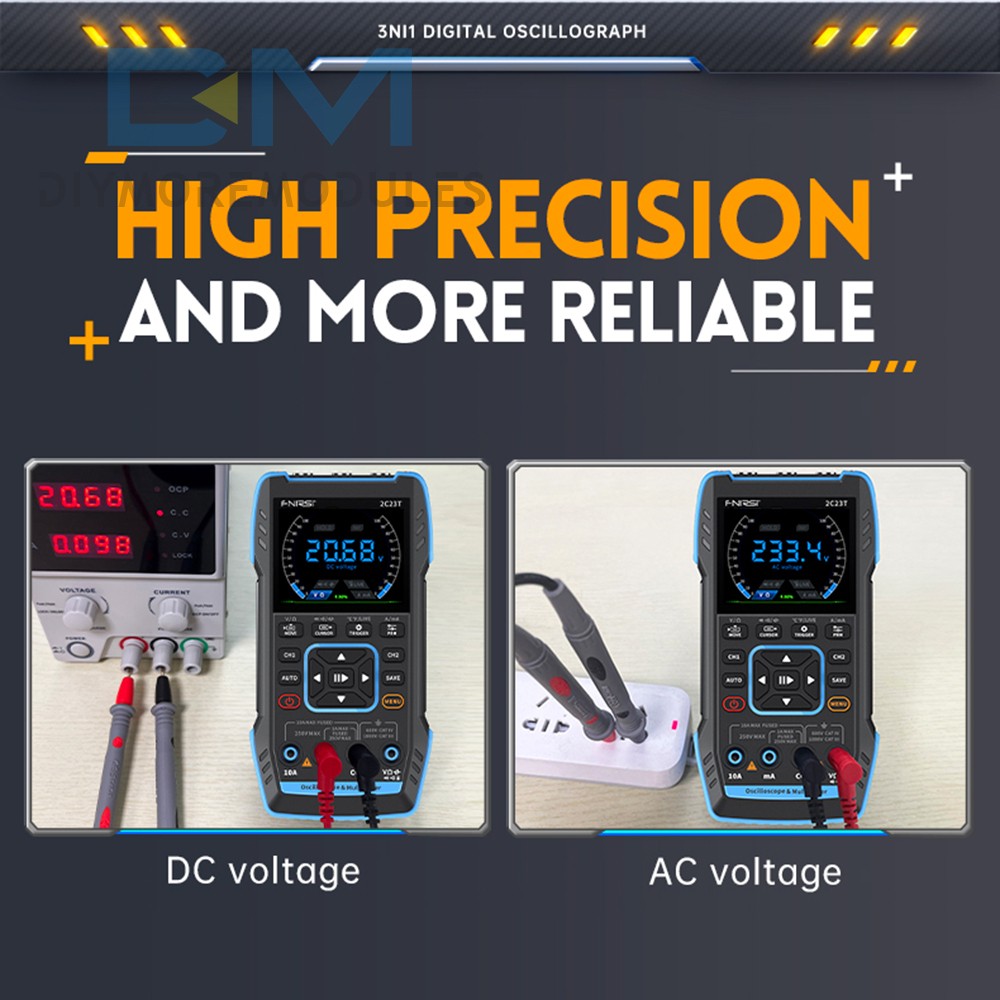 FNIRSI 2C23T Handheld Digital Oscilloscope Multimeter Function Signal Generator