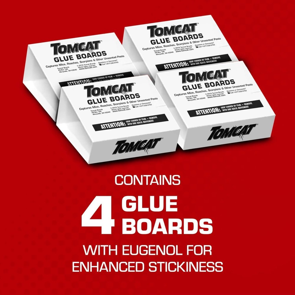 Ready-to-Use Glue Boards with Eugenol - Effective Pest Control Solution, 4 Pack