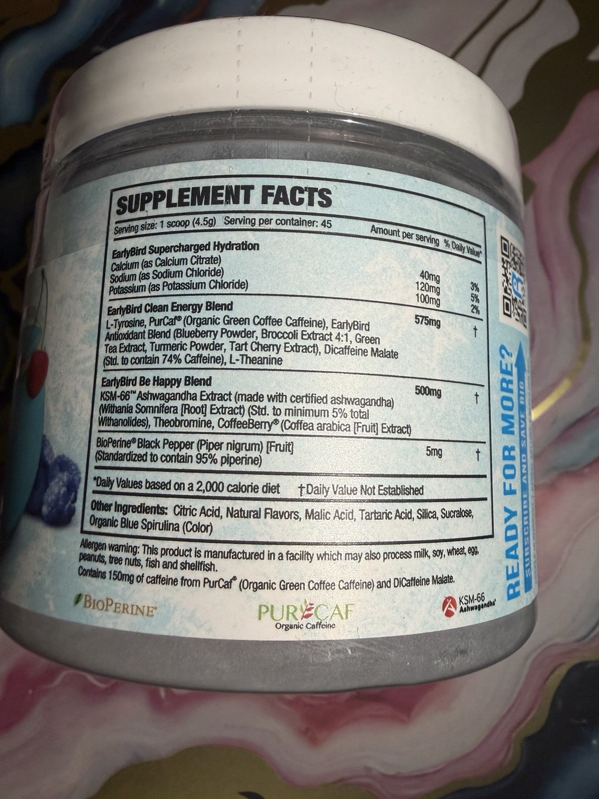 early bird morning cocktail Blue Razz Chiller X3