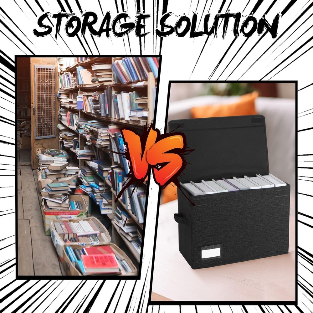 6 Pcs Comic Book Storage Boxes, Back to School Collapsible Comic Short Box Case