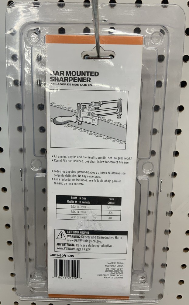 PowerCare Bar Mounted Chainsaw Sharpener Model Adjustable Dial Settings