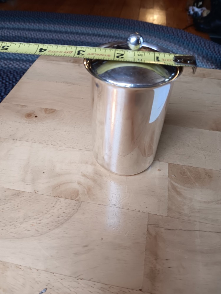 4 INCH SILVERPLATE CONTAINER WITH LID. 1197