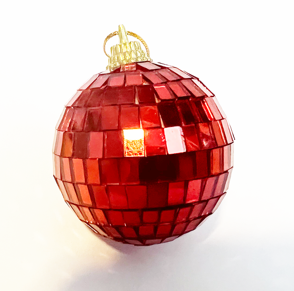 Hanging Red Disco Ball