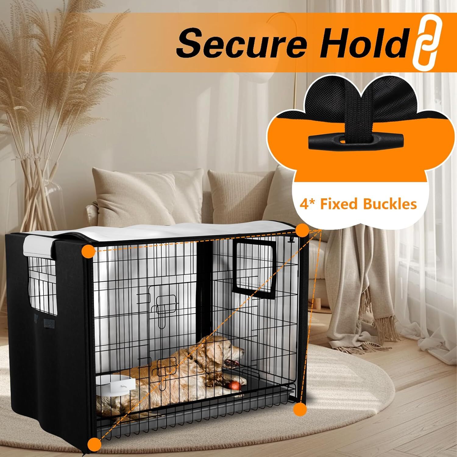 Dog Crate Cover 48 In XL Dog Kennel outside Cover for Large Dogs 420D
