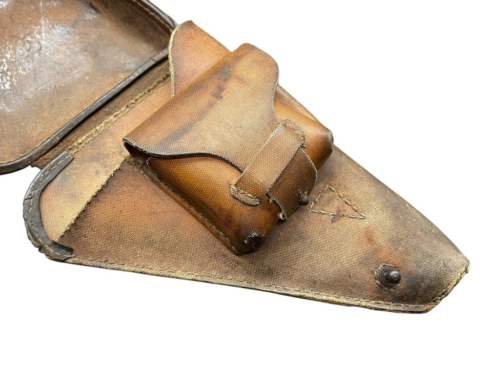 Rare Transitional Nambu Holster Half Leather Rubberized Canvas Type 14