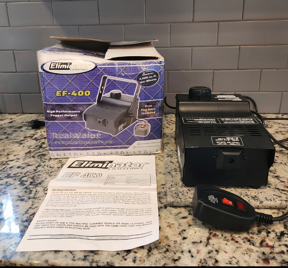 Eliminator Lighting EF- 400 Fog Machine High Performance With Wired Remote