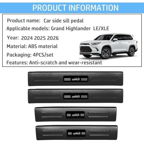 Scratch Resistant Door Sill Protector ABS for Grand Highlander (Include
