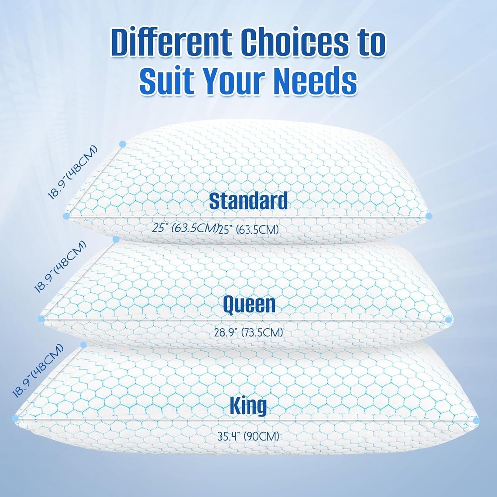 Memory Foam Pillow Set (2-Piece), Blue