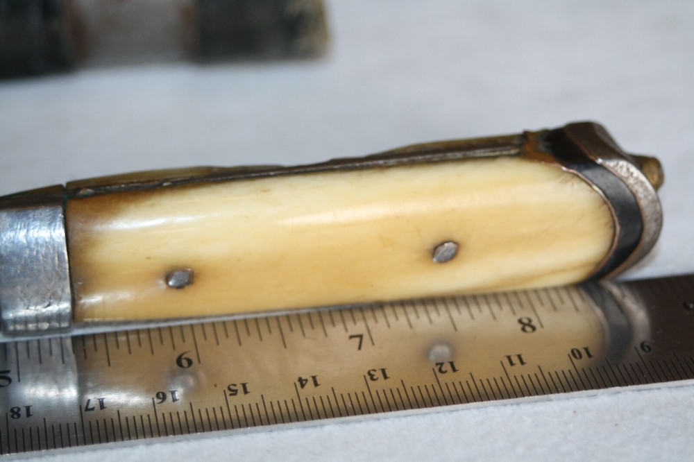 vintage HANDMADE CUSTOM FIXED BLADE KNIFE UNIQUE different MEAN LOOKING