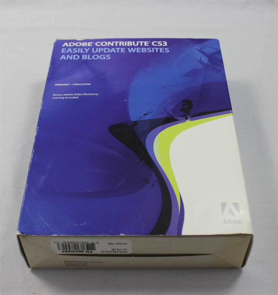 Adobe Contribute CS3 Web Publishing Software (2007) Windows XP Vista Install Key