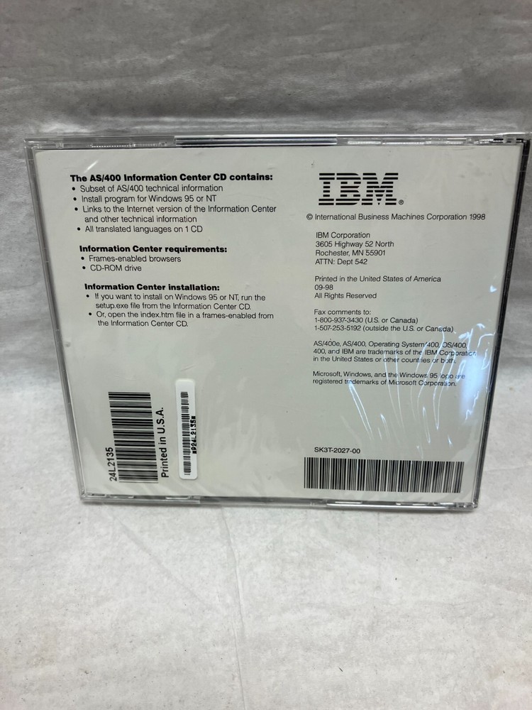 IBM AS/400 SOFTCOPY LIBRARY & INFORMATION CENTER Version 4 Release 3 Manuals CD