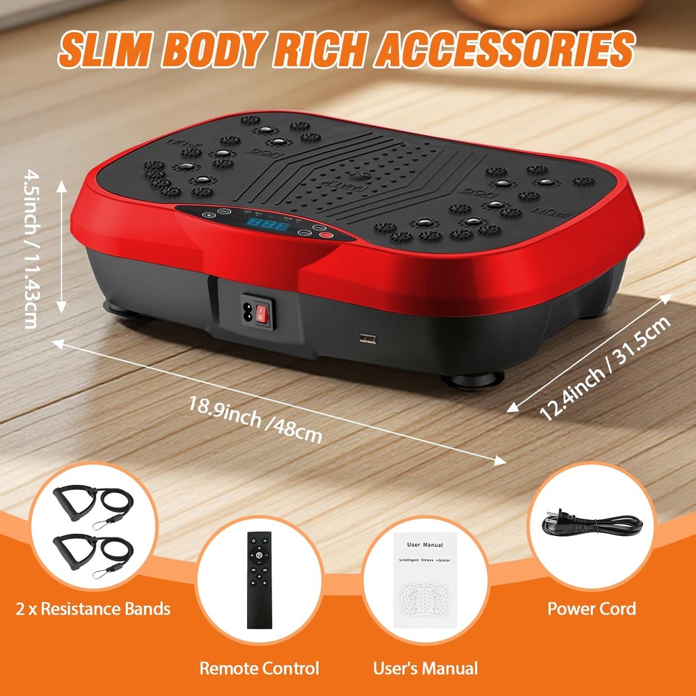 Vibration Plate Exercise Machine, 10 Modes & 200-Level Vibration Platform for...