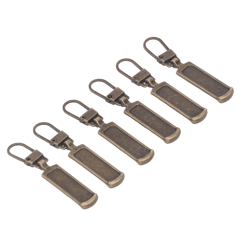§ Bronze 6Pcs Zipper Pull Tab Rustproof Detachable Colred Zipper Pull