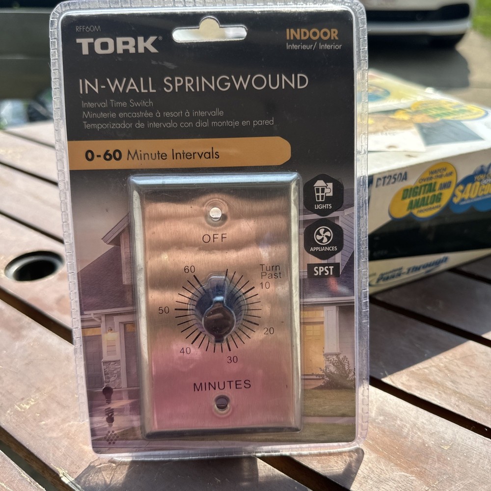 Tork In-Wall Interval Timer Switch Stainless Steel Spring Wound RFF60M Silver
