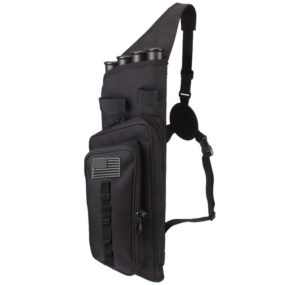 Krayney Multi-function 4-Tubes Back Arrow Quiver Shoulder Hanged Target Black