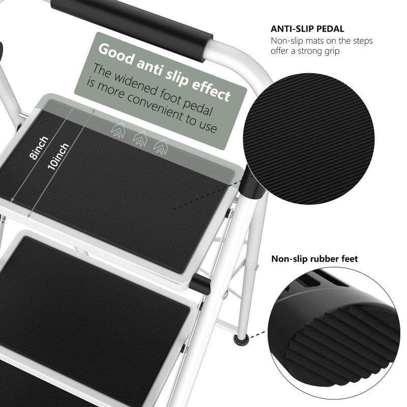 Alvantor Step Ladder,Ultra-Thin Folding Step Stools 330 lbs Capacity