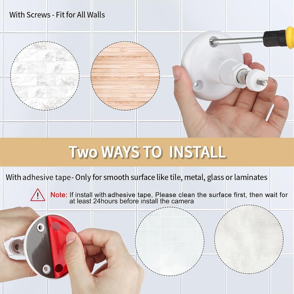 Versatile 2-Pack Camera Wall Mount with Strong Adhesive - Ideal for Ring Cams