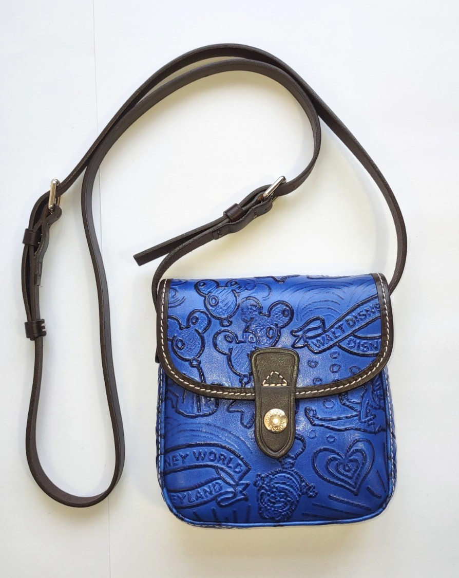 Dooney & Bourke x Disney Sketch Embossed Leather Crossbody Handbag Blue/Brown