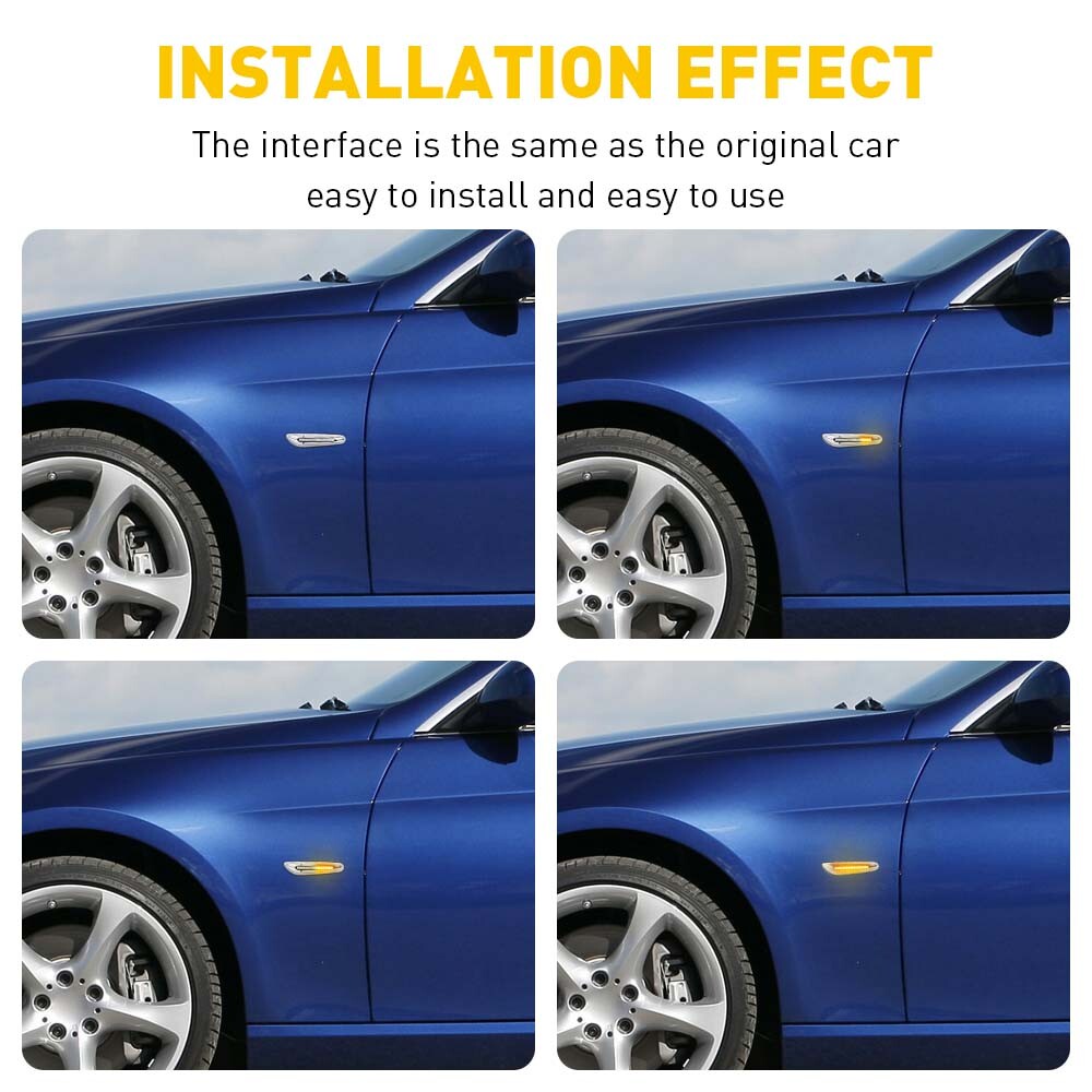 SMD LED Front Fender Side Marker Lights Assembly For BMW E90 E82 E92 E46 E83 E60