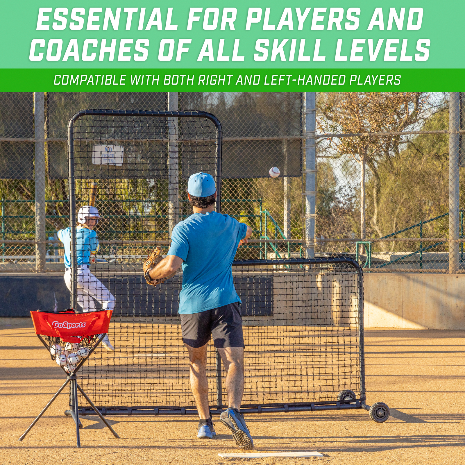 GoSports 7 ft x 7 ft PRO Baseball & Softball L Screen