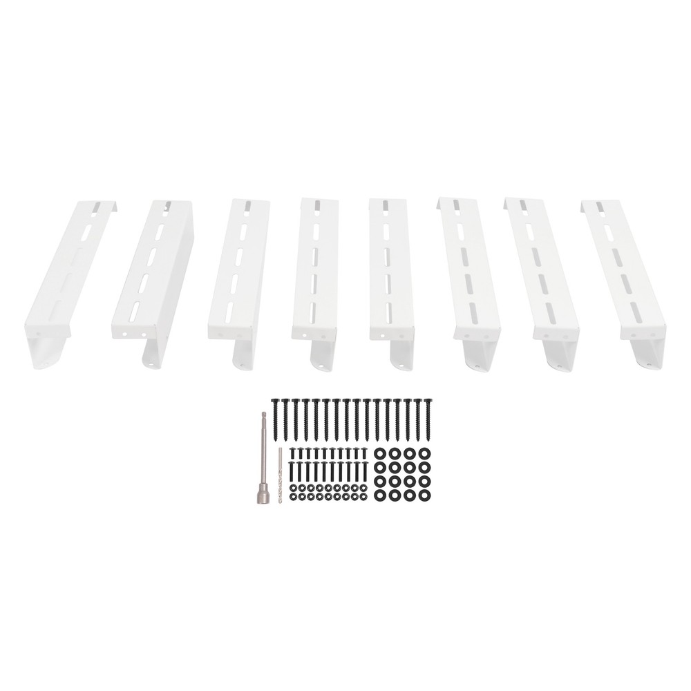 White Overhead Garage Ceiling Storage Racks Bin Organization System Heavy Duty