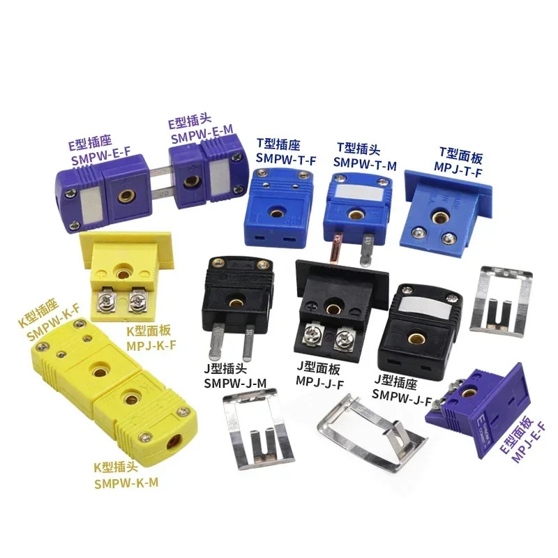 1~100Pcs K/T/J/E Type Thermocouple Plugs and Sockets Sensor Panel Mount Thermoco