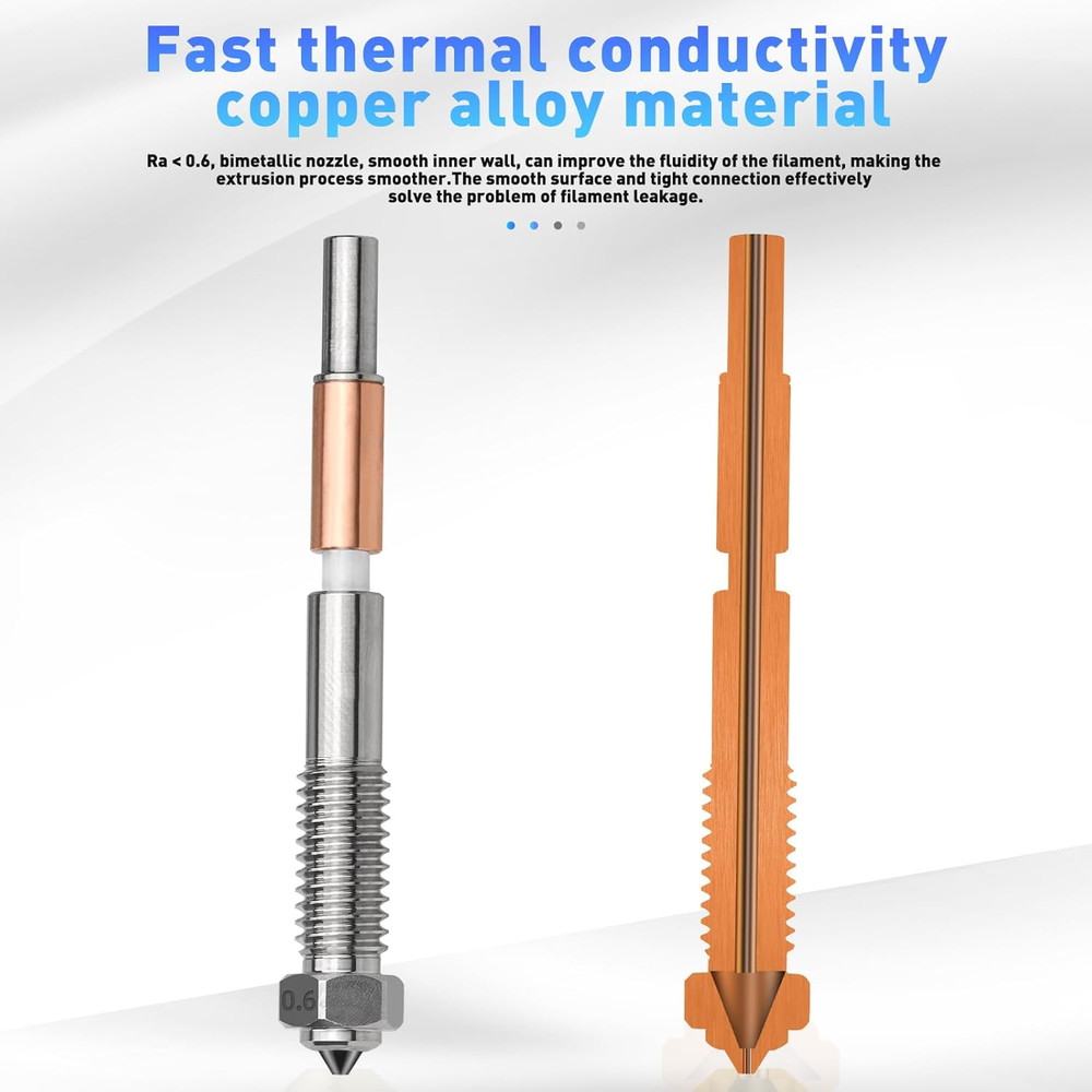 PLUS4 Bimetal Nozzle for QIDI Plus4 3D Printer, 0.6mm Hotend Replacement