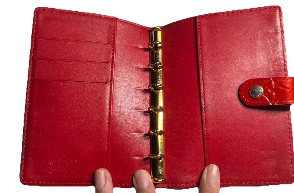Authentic Louis Vuitton Red Vernis Agenda PM